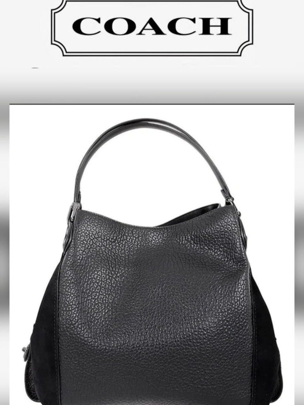 Coach Women's Edie 42 Dark Antique Nickel / Black Leather Shoulder Bag